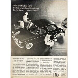 MG Family Sports Sedan "The Car that starts a new auto Category" Print Ad 1963